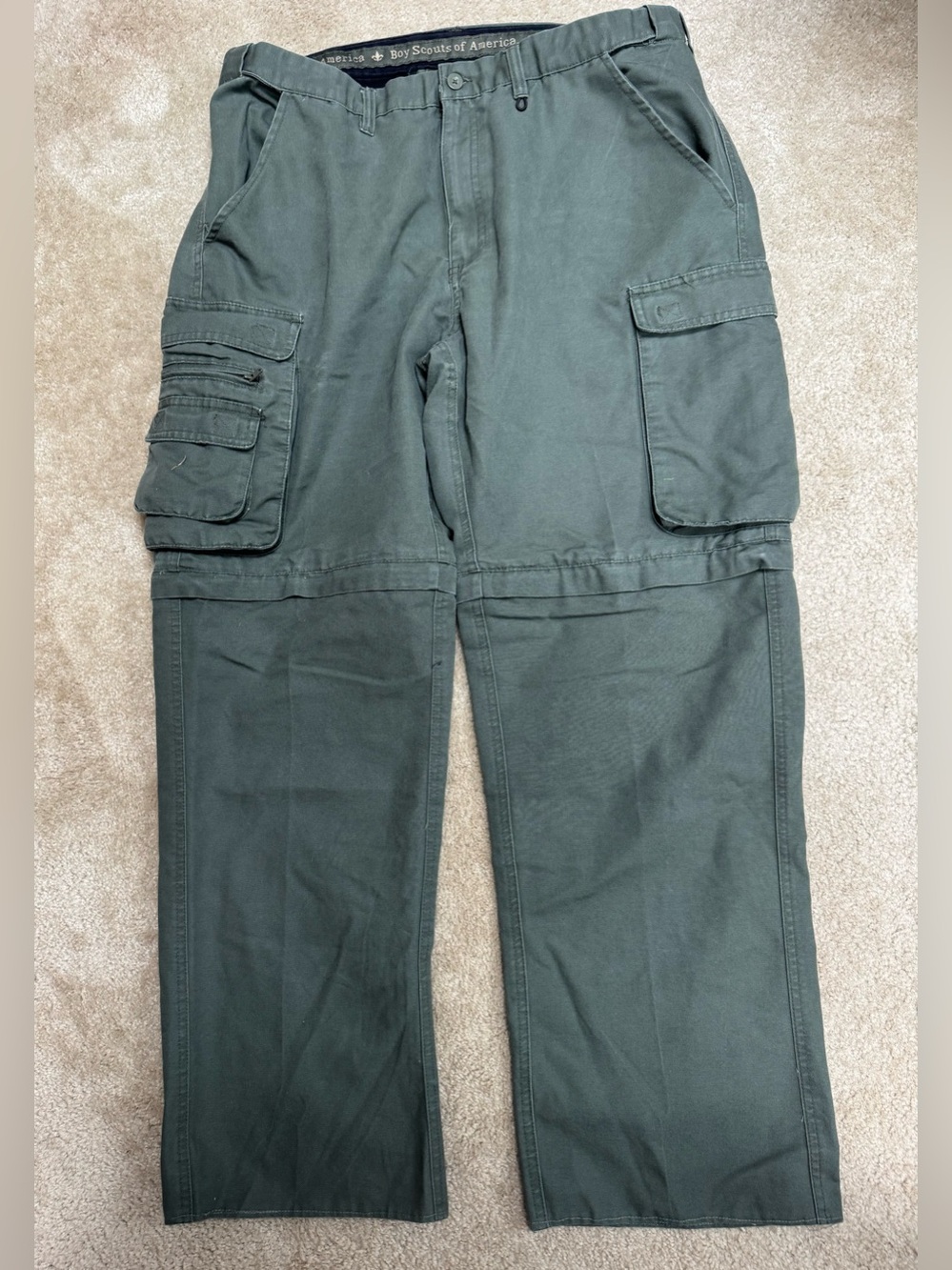 Women’s Sz 16 Boy Scouts of America Olive Green Convertible Cargo Pants